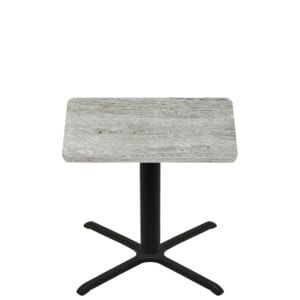 42" x 42" Thermoform Gray Barn Board Quick Ship Table + Black Standard Height 36" x 36" Cross Base