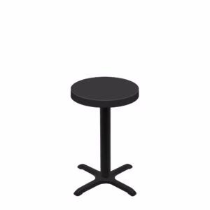 24" Round Urban Onyx Quick Ship Table + Black Standard Height 22" x 22" Cross Base