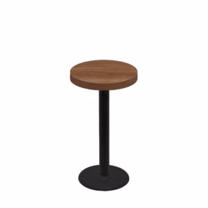24" Round Urban Toasted Birch Quick Ship Table + Black Counter Height 18" Disc Base