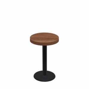 24" Round Urban Toasted Birch Quick Ship Table + Black Standard Height 18" Disc Base