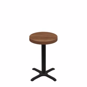 24" Round Urban Toasted Birch Quick Ship Table + Black Standard Height 22" x 22" Cross Base
