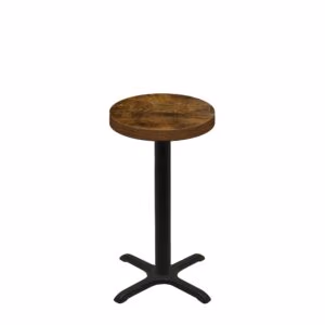24" Round Urban Vintage Autumn Quick Ship Table + Black Counter Height 22" x 22" Cross Base