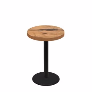 30" Round Urban Natural Heartwood Quick Ship Table + Black Counter Height 22" Disc Base