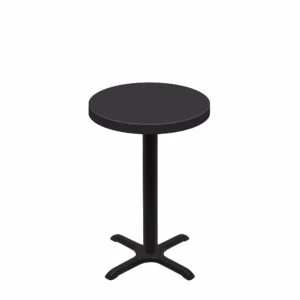 30" Round Urban Onyx Quick Ship Table + Black Counter Height 22" x 22" Cross Base