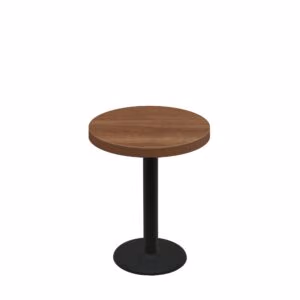 30" Round Urban Toasted Birch Quick Ship Table + Black Standard Height 18" Disc Base