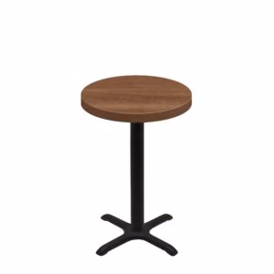 30" Round Urban Toasted Birch Quick Ship Table + Black Counter Height 22" x 22" Cross Base