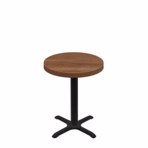 30" Round Urban Toasted Birch Quick Ship Table + Black Standard Height 22" x 22" Cross Base
