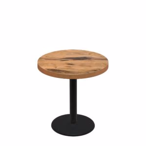 36" Round Urban Natural Heartwood Quick Ship Table + Black Standard Height 22" Disc Base