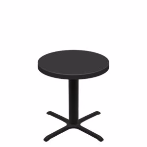 36" Round Urban Onyx Quick Ship Table + Black Standard Height 30" x 30" Cross Base