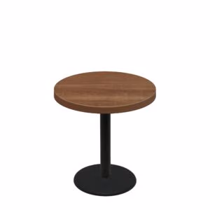 36" Round Urban Toasted Birch Quick Ship Table + Black Standard Height 22" Disc Base
