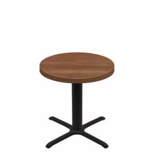 36" Round Urban Toasted Birch Quick Ship Table + Black Standard Height 30" x 30" Cross Base