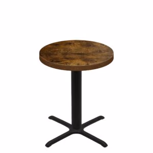 36" Round Urban Vintage Autumn Quick Ship Table + Black Counter Height 30" x 30" Cross Base