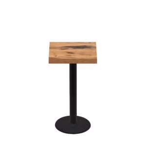 24" x 24" Urban Natural Heartwood Quick Ship Table + Black Counter Height 18" Disc Base