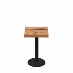 24" x 24" Urban Natural Heartwood Quick Ship Table + Black Standard Height 18" Disc Base