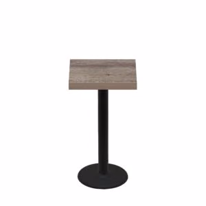 24" x 24" Urban Weathered Barnwood Quick Ship Table + Black Counter Height 18" Disc Base