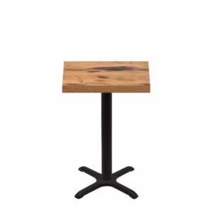 24" x 30" Urban Natural Heartwood Quick Ship Table + Black Counter Height 22" x 22" Cross Base