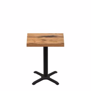 24" x 30" Urban Natural Heartwood Quick Ship Table + Black Standard Height 22" x 22" Cross Base