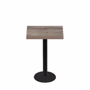 24" x 30" Urban Weathered Barnwood Quick Ship Table + Black Counter Height 18" Disc Base