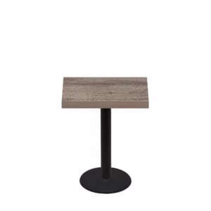 24" x 30" Urban Weathered Barnwood Quick Ship Table + Black Standard Height 18" Disc Base