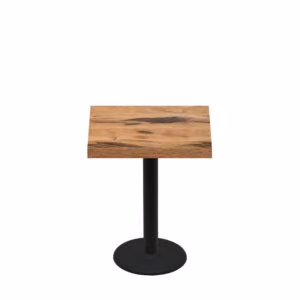 30" x 30" Urban Natural Heartwood Quick Ship Table + Black Standard Height 18" Disc Base