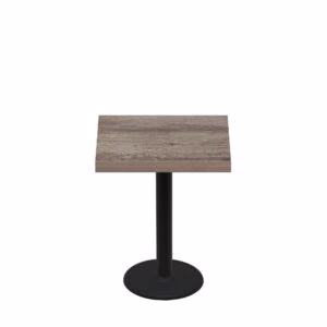 30" x 30" Urban Weathered Barnwood Quick Ship Table + Black Standard Height 18" Disc Base