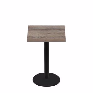 30" x 30" Urban Weathered Barnwood Quick Ship Table + Black Counter Height 22" Disc Base