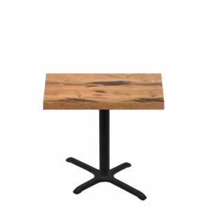 30" x 42" Urban Natural Heartwood Quick Ship Table + Black Standard Height 22" x 30" Cross Base