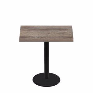 30" x 42" Urban Weathered Barnwood Quick Ship Table + Black Counter Height 22" Disc Base