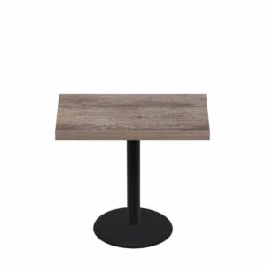 30" x 42" Urban Weathered Barnwood Quick Ship Table + Black Standard Height 22" Disc Base