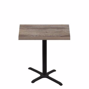 30" x 42" Urban Weathered Barnwood Quick Ship Table + Black Counter Height 22" x 30" Cross Base