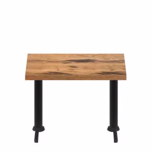 30" x 48" Urban Natural Heartwood Quick Ship Table + (2) Black ADA 22" T Bases