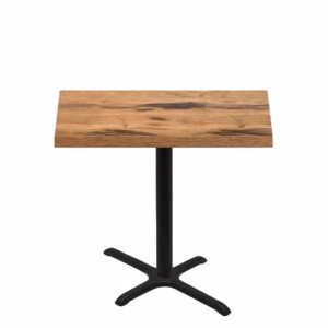 30" x 48" Urban Natural Heartwood Quick Ship Table + Black Counter Height 22" x 30" Cross Base