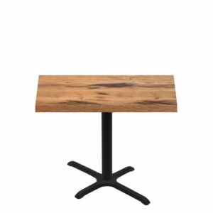 30" x 48" Urban Natural Heartwood Quick Ship Table + Black Standard Height 22" x 30" Cross Base
