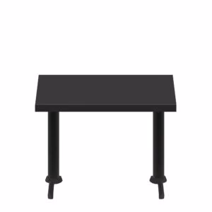 30" x 48" Urban Onyx Quick Ship Table + (2) Black ADA 22" T Bases