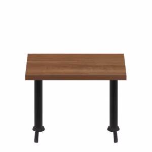 30" x 48" Urban Toasted Birch Quick Ship Table + (2) Black ADA 22" T Bases