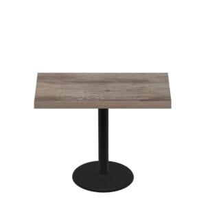 30" x 48" Urban Weathered Barnwood Quick Ship Table + Black Standard Height 22" Disc Base