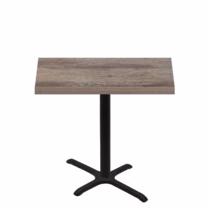 30" x 48" Urban Weathered Barnwood Quick Ship Table + Black Counter Height 22" x 30" Cross Base