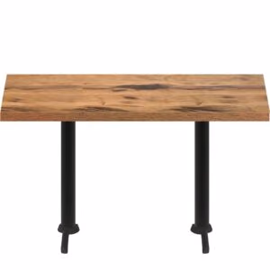 30″ x 72″ Urban Natural Heartwood Quick Ship Table + (2) Black Counter Height 22″ T Bases