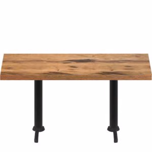 30" x 72" Urban Natural Heartwood Quick Ship Table + (2) Black Standard Height 22" T Bases