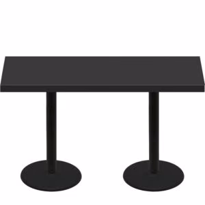 30″ x 72″ Urban Onyx Quick Ship Table + (2) Black Counter Height 22″ Disc Bases