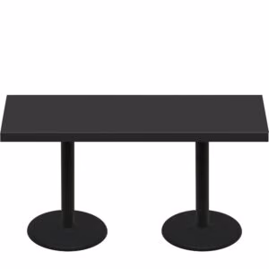 30" x 72" Urban Onyx Quick Ship Table + (2) Black Standard Height 22" Disc Bases