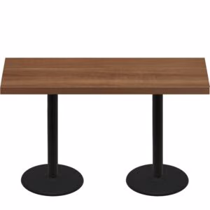30" x 72" Urban Toasted Birch Quick Ship Table + (2) Black Counter Height 22" Disc Bases