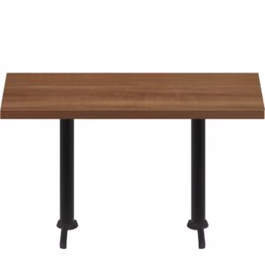 30" x 72" Urban Toasted Birch Quick Ship Table + (2) Black Counter Height 22" T Bases