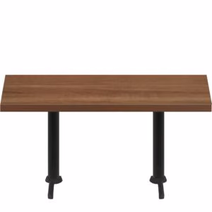 30" x 72" Urban Toasted Birch Quick Ship Table + (2) Black Standard Height 22" T Bases
