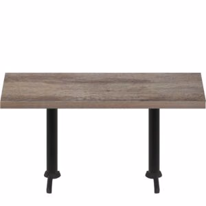 30″ x 72″ Urban Weathered Barnwood Quick Ship Table + (2) Black Standard Height 22″ T Bases