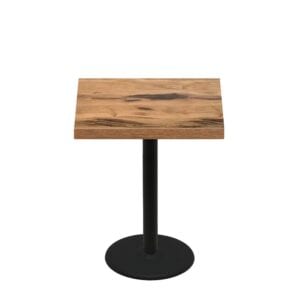 36" x 36" Urban Natural Heartwood Quick Ship Table + Black Counter Height 22" Disc Base
