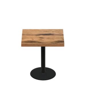 36" x 36" Urban Natural Heartwood Quick Ship Table + Black Standard Height 22" Disc Base