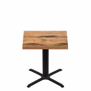 36" x 36" Urban Natural Heartwood Quick Ship Table + Black Standard Height 30" x 30" Cross Base
