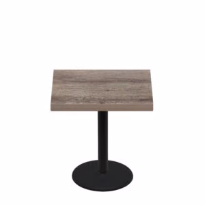 36" x 36" Urban Weathered Barnwood Quick Ship Table + Black Standard Height 22" Disc Base