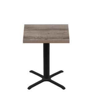 36" x 36" Urban Weathered Barnwood Quick Ship Table + Black Counter Height 30" x 30" Cross Base